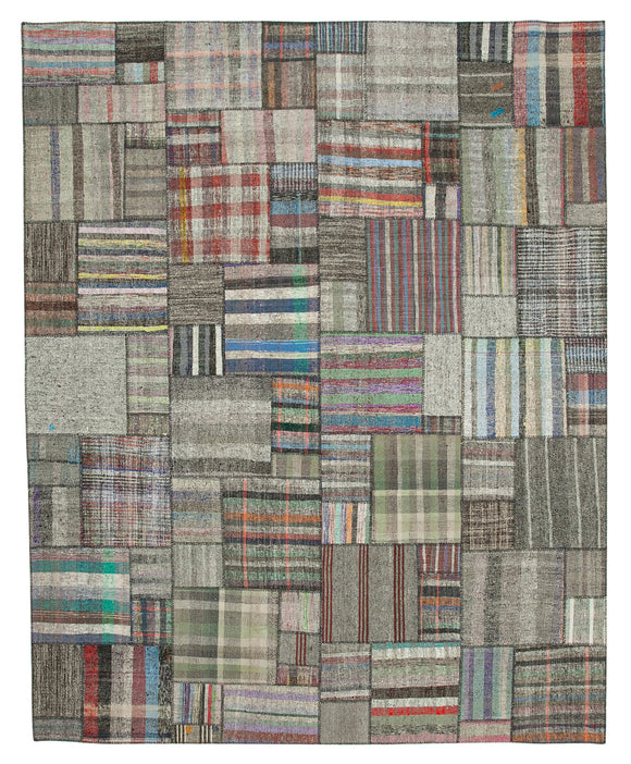 10' 10'' x 13' 6'' Vintage Turkish Patchwork Kilim Rug