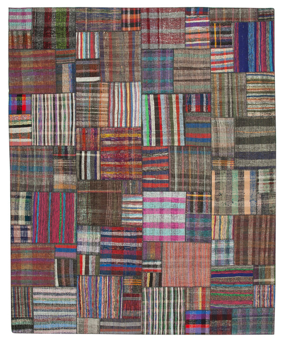 10' 9'' x 13' 3'' Vintage Turkish Patchwork Kilim Rug