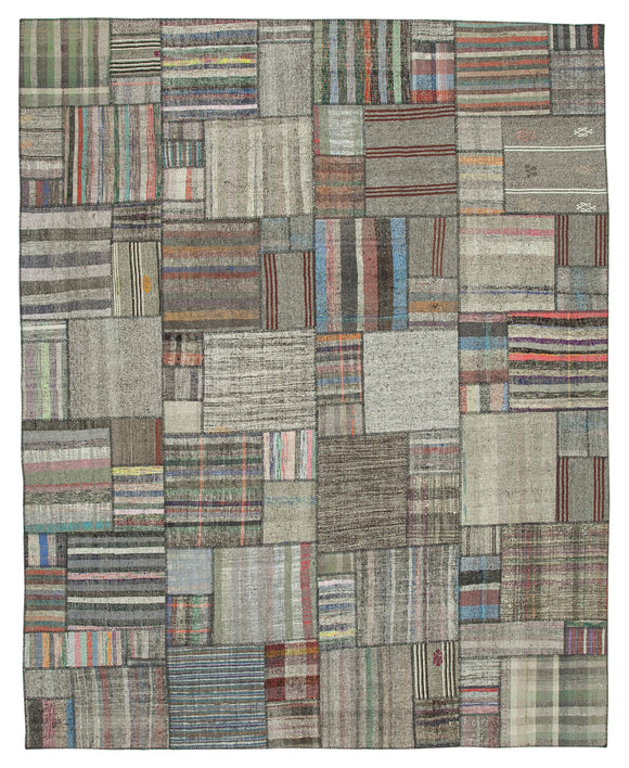 10' 11'' x 13' 6'' Vintage Turkish Patchwork Kilim Rug