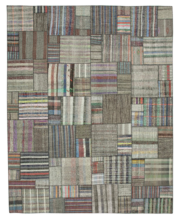 10' 9'' x 13' 7'' Vintage Turkish Patchwork Kilim Rug