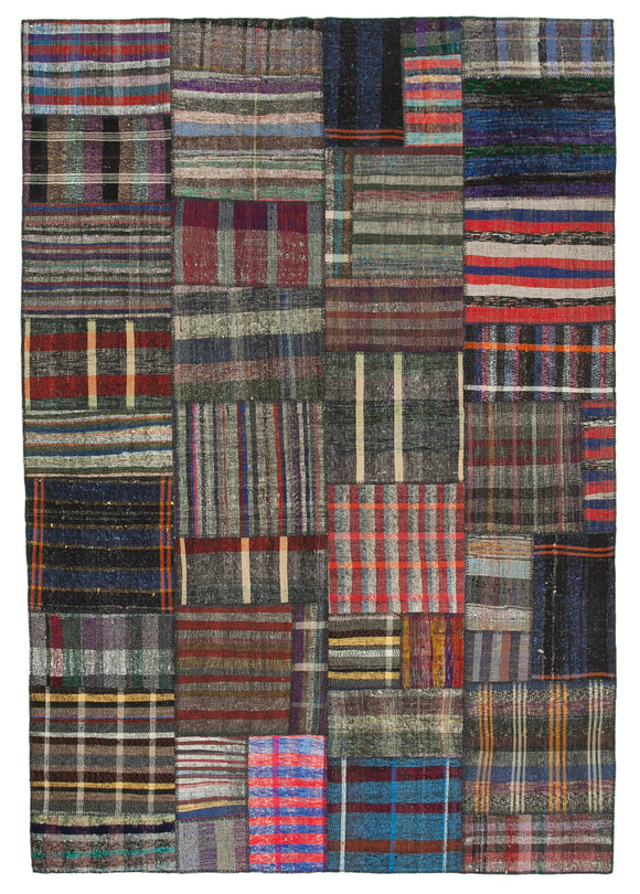 8' 2'' x 11' 11'' Vintage Turkish Patchwork Kilim Rug