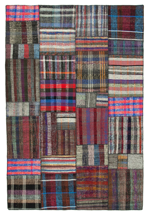 6' 9'' x 10' 2'' Vintage Turkish Patchwork Kilim Rug