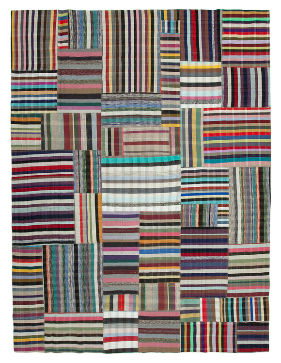 10' x 13' 2'' Multicolor Kilim Patchwork Rug