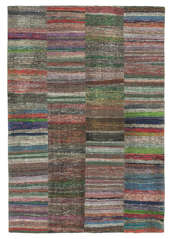 8' x 11' 9'' Vintage Turkish Patchwork Kilim Rug
