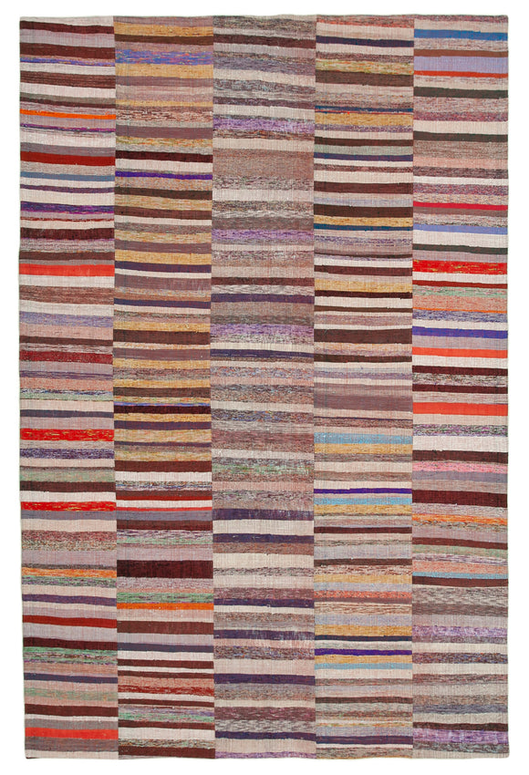 7' 10'' x 11' 11'' Vintage Turkish Patchwork Kilim Rug