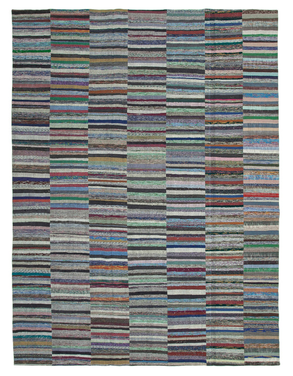 11' 4'' x 15' 3'' Vintage Turkish Patchwork Kilim Rug