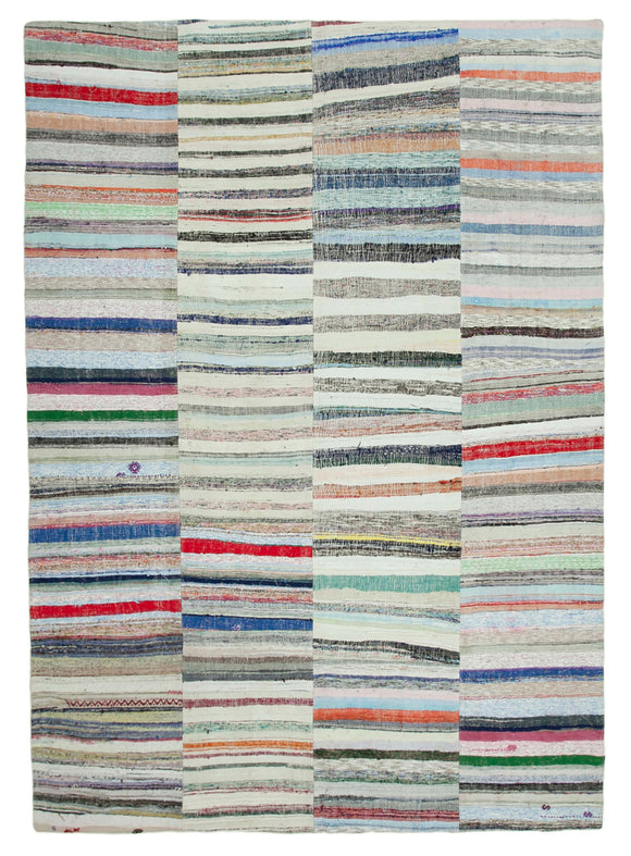8' 9'' x 12' 6'' Vintage Turkish Patchwork Kilim Rug