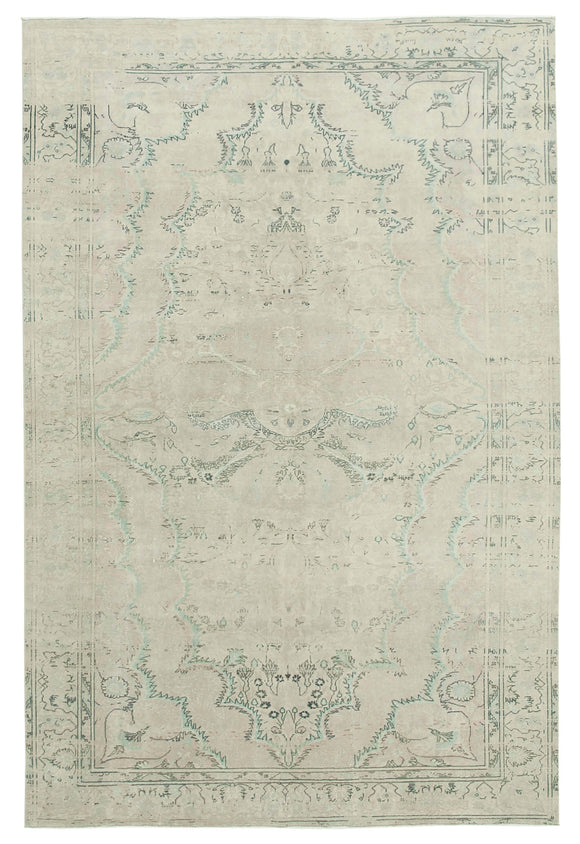 6' 3'' x 9' 4'' Turkish Vintage Hand-Knotted Rug