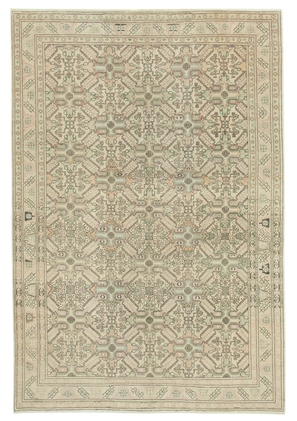6' 4'' x 9' 5'' Turkish Vintage Hand-Knotted Rug