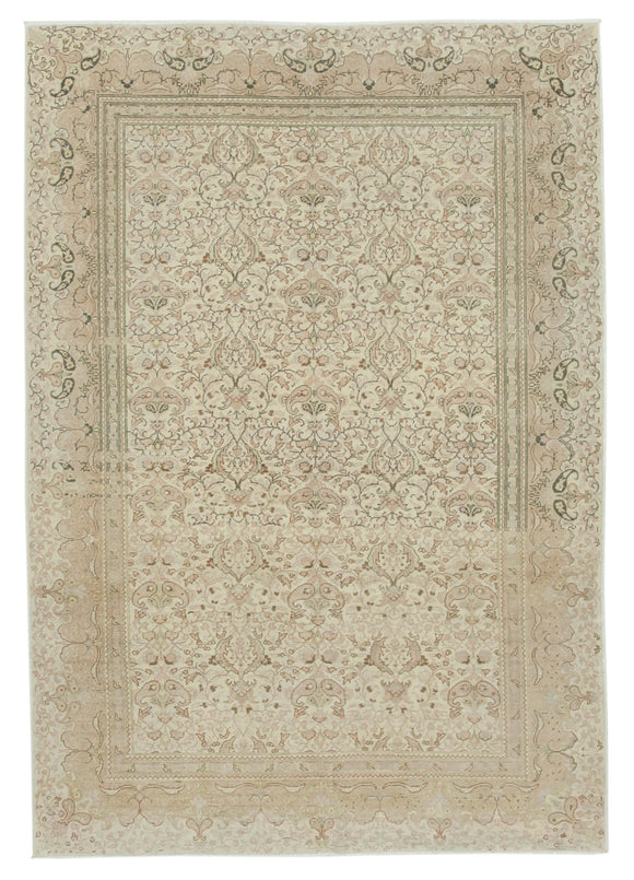 6' 7'' x 9' 7'' Turkish Vintage Hand-Knotted Rug