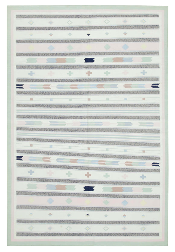 6' 1'' x 9' 1'' Flatweave Dhurrie Rug