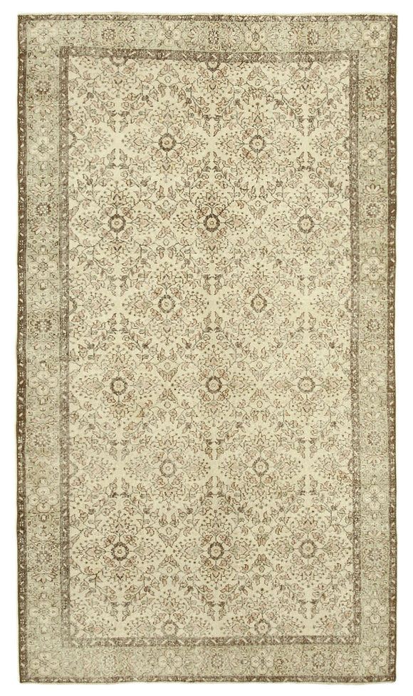 5' 8'' x 10' Hand-Knotted Turkish Vintage Rug