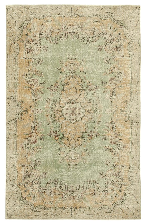 6' 6'' x 10' 2'' Hand-Knotted Turkish Vintage Rug