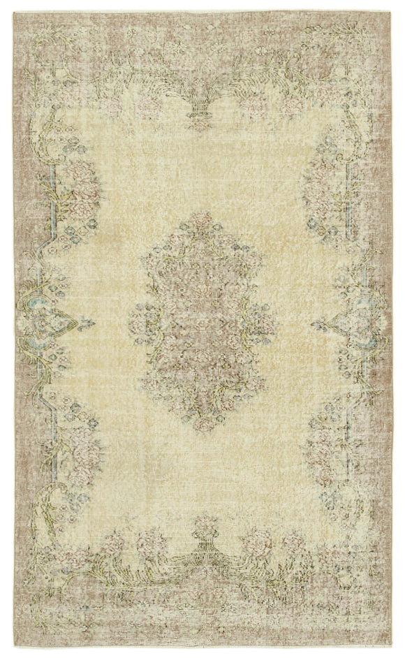 5' 2'' x 9' Hand-Knotted Turkish Vintage Rug