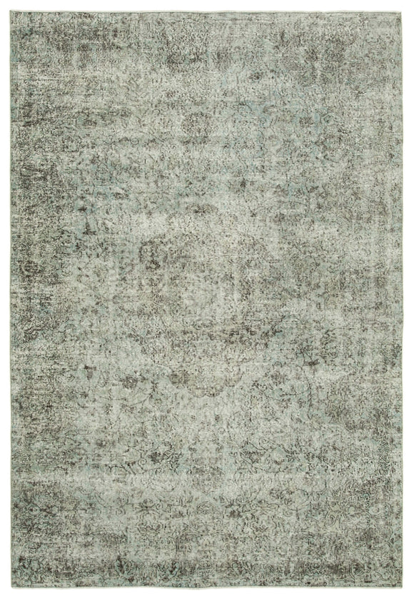 6' 7'' x 9' 7'' Handmade Vintage Overdyed Rug