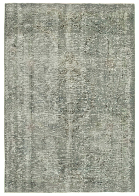 6' 2'' x 8' 9'' Handmade Vintage Overdyed Rug