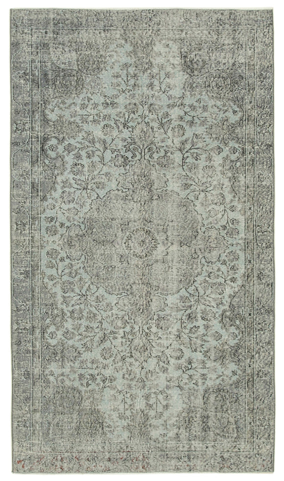 4' 9'' x 8' 2'' Handmade Vintage Overdyed Rug