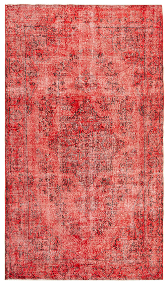 5' 6'' x 9' 4'' Handmade Vintage Overdyed Rug