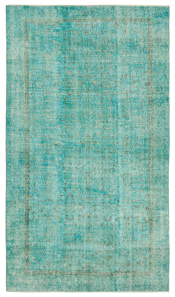 5' 3'' x 9' Handmade Vintage Overdyed Rug