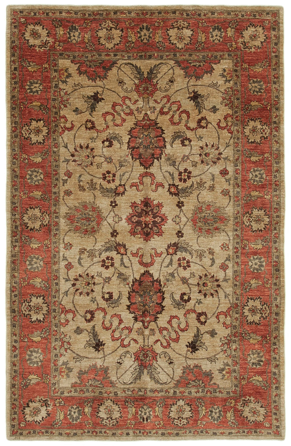 6' 2'' x 9' 5'' Hand-Knotted Oushak Rug
