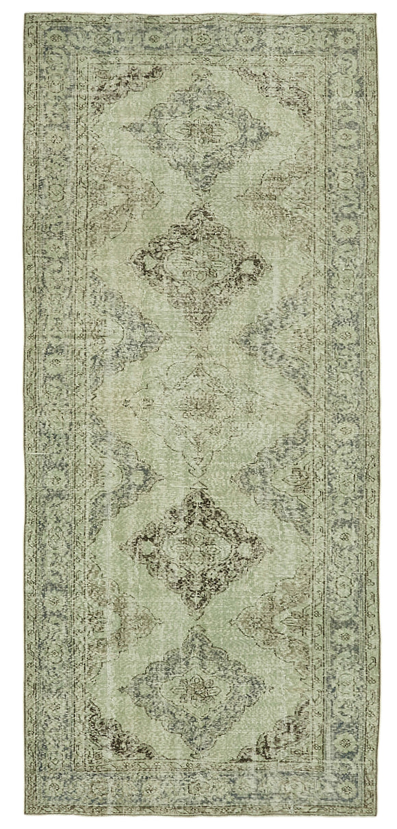 4' 11'' x 11' 1'' Turkish Hand-Knotted Runner Rug