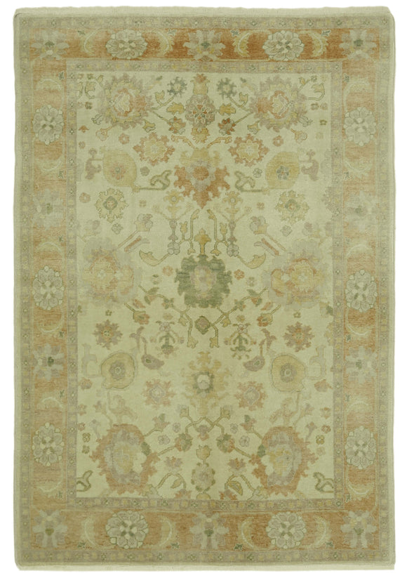5' 8'' x 8' 1'' Hand-Knotted Oushak Rug