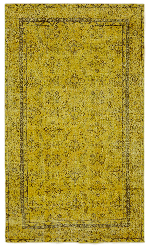 5' 1'' x 8' 9'' Handmade Vintage Overdyed Rug