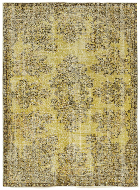 5' 6'' x 7' 5'' Handmade Vintage Overdyed Rug