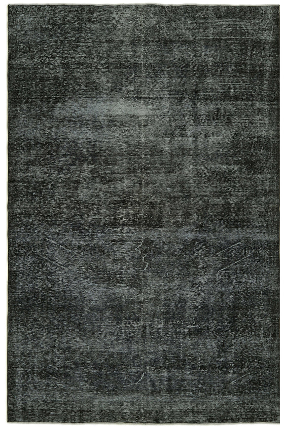6' 6'' x 9' 8'' Handmade Vintage Overdyed Rug