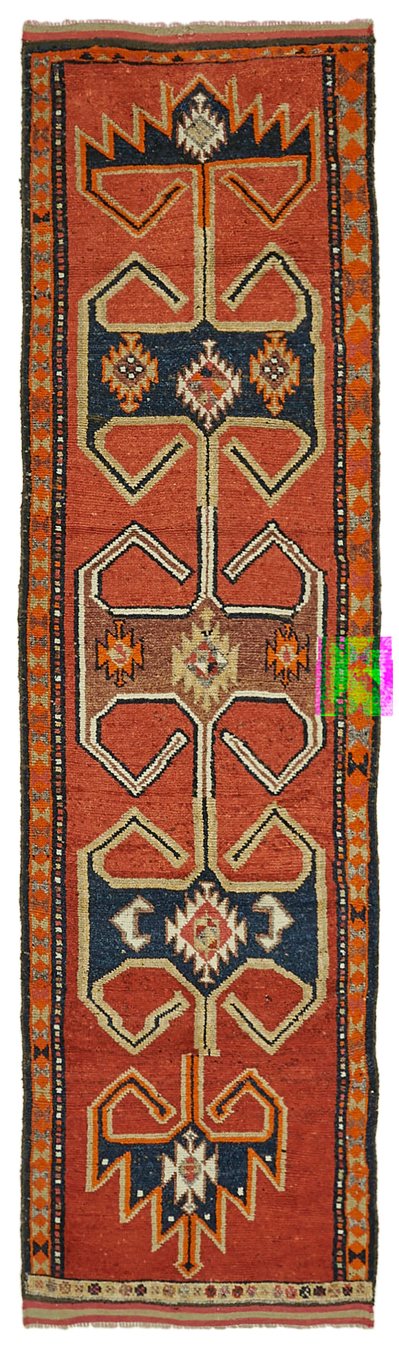3' 5'' x 12' 1'' Handmade Runner Rug