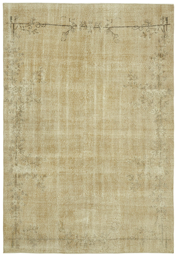 6' 9'' x 10' Hand-Knotted Turkish Vintage Rug