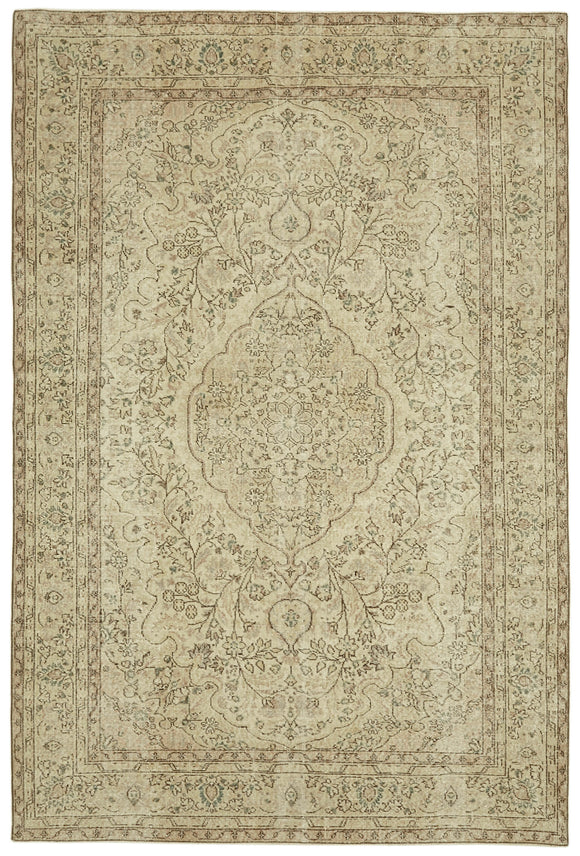 6' 8'' x 10' Hand-Knotted Turkish Vintage Rug