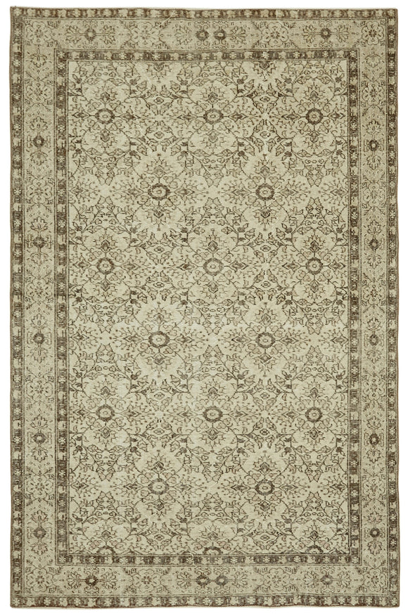 6' 2'' x 9' 3'' Hand-Knotted Turkish Vintage Rug