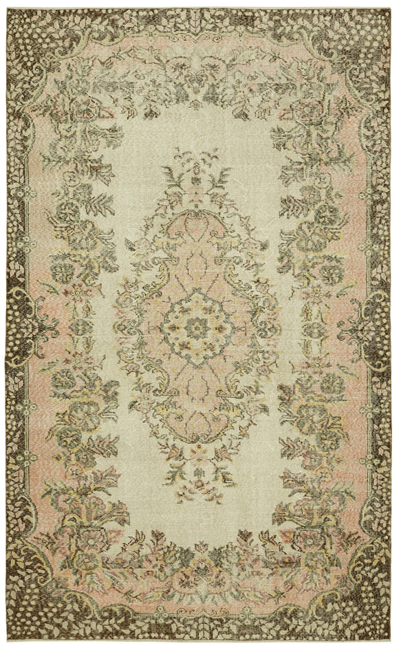 5' 7'' x 9' 2'' Distressed Vintage Rug