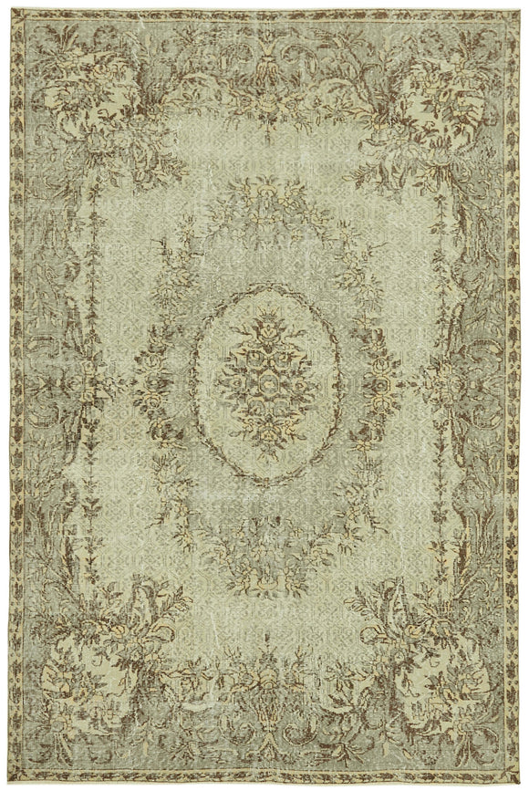 6' 8'' x 10' 2'' Hand-Knotted Turkish Vintage Rug