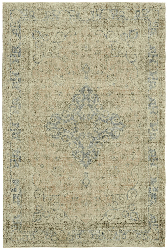 6' 9'' x 10' 2'' Hand-Knotted Turkish Vintage Rug