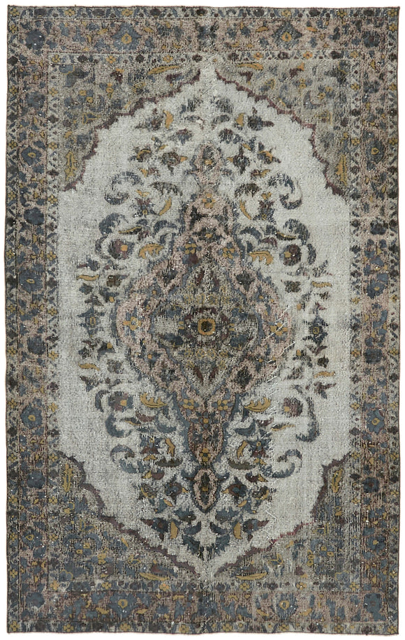 5' 7'' x 8' 8'' Turkish Hand Carved Rug