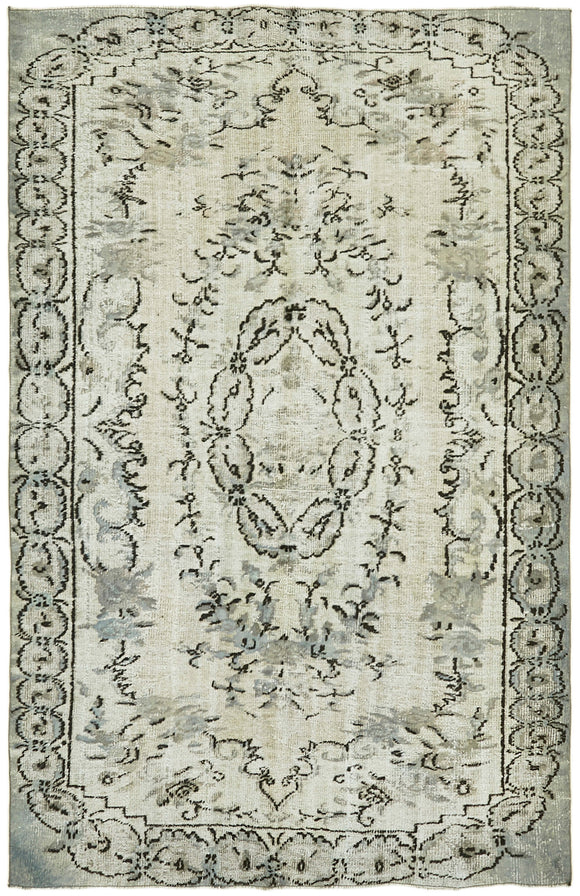 6' x 9' 3'' Turkish Hand Carved Rug