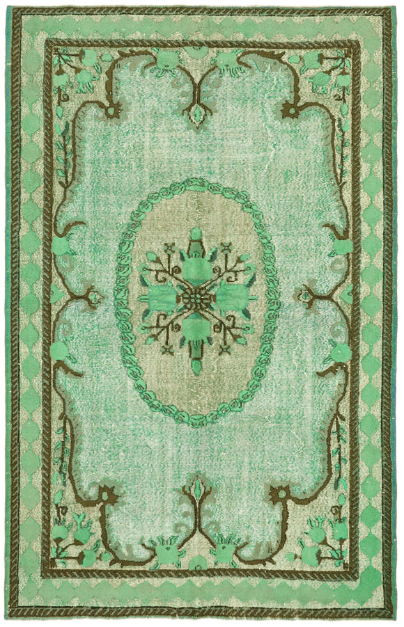 6' 9'' x 10' 3'' Turkish Hand Carved Rug
