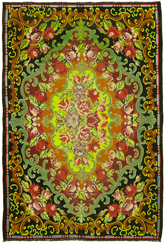 6' 7'' x 9' 4'' Moldovan Rose Kilim