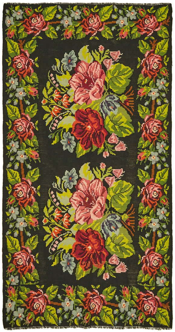 6' 4'' x 11' 11'' Floral Handwoven Wool Rug
