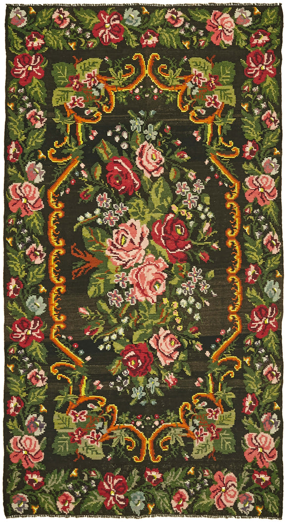 6' 3'' x 11' 2'' Floral Kilim Rug