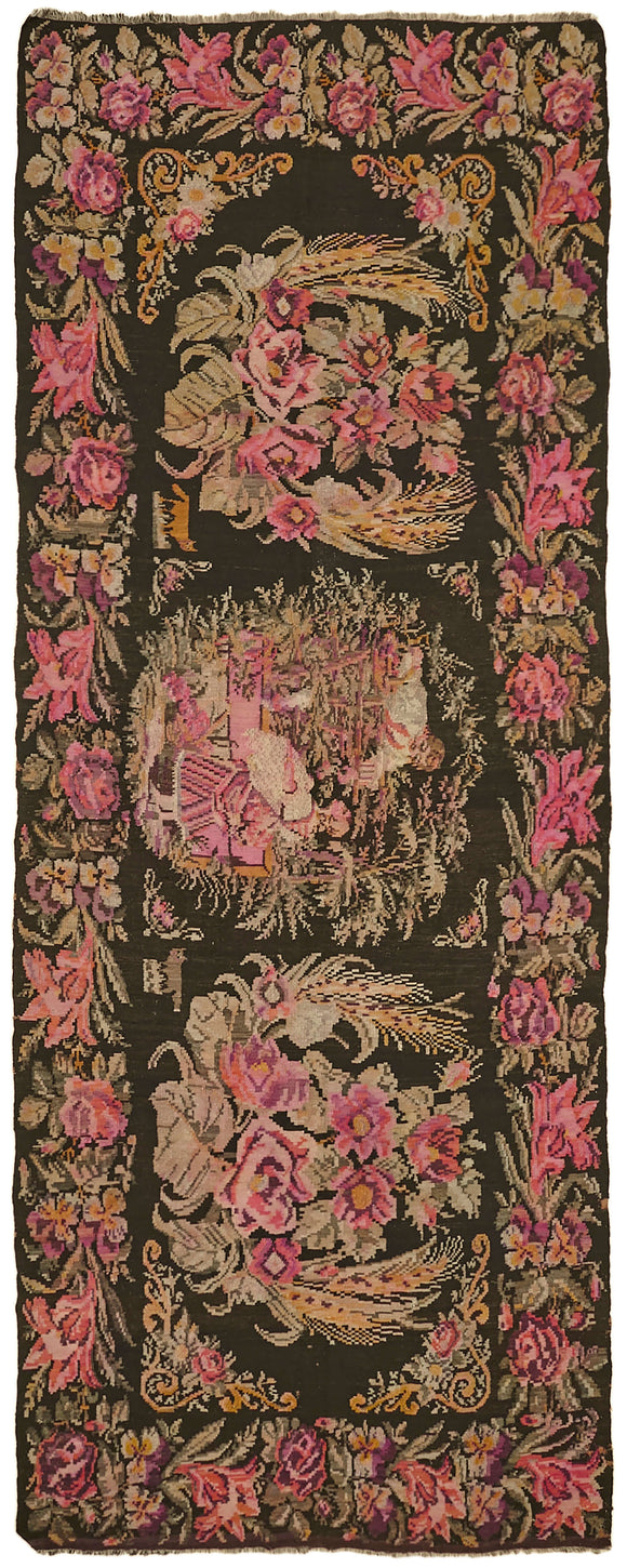 5' 11'' x 14' 4'' Vintage Moldovan Kilim