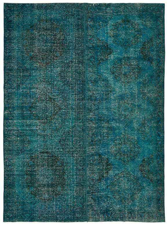 9' 9'' x 12' 10'' Turquoise Vintage Hand-Knotted Rug