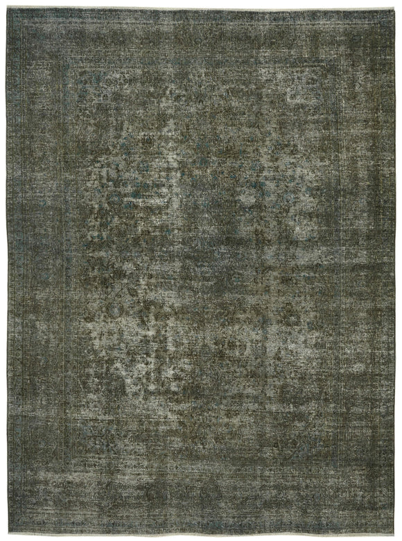 9' 7'' x 12' 8'' Grey Vintage Hand-Knotted Rug
