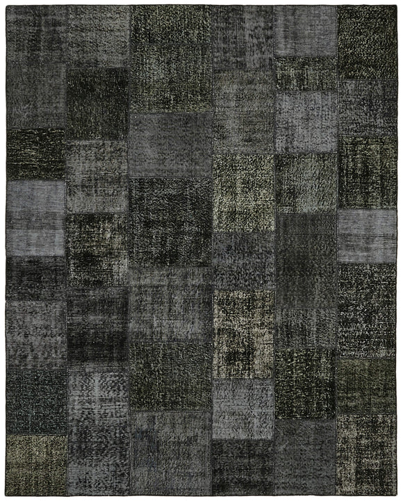 8' 2'' x 9' 10'' Hand-Knotted Turkish Patchwork Rug