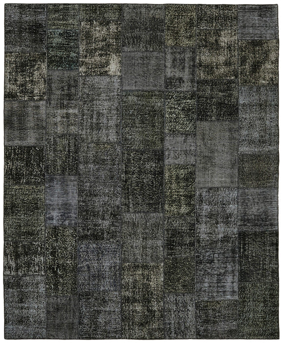 8' 2'' x 9' 10'' Hand-Knotted Turkish Patchwork Rug