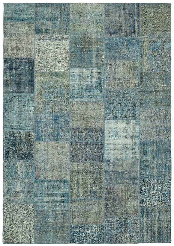 8' 2'' x 11' 6'' Hand-Knotted Turkish Patchwork Rug