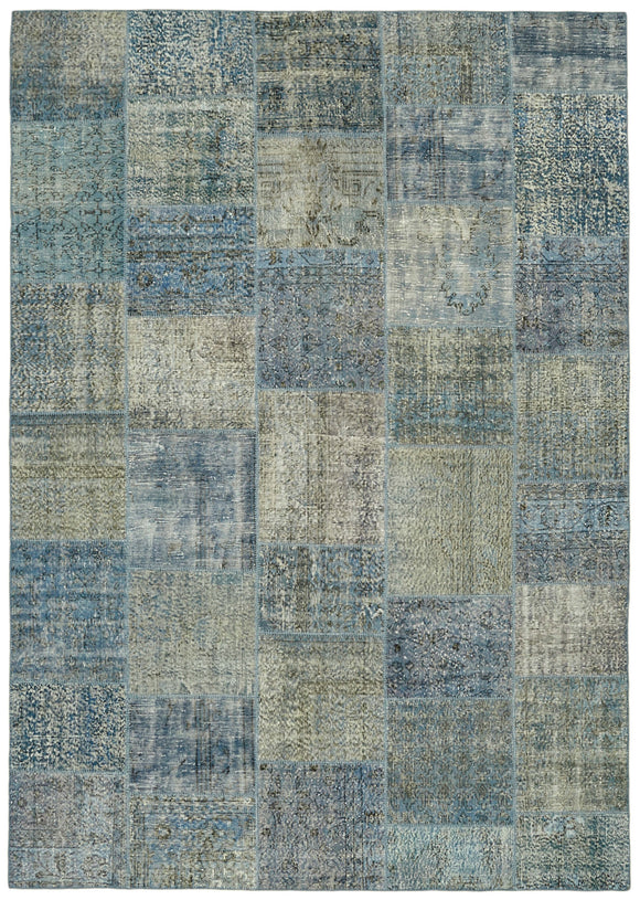 8' 3'' x 11' 6'' Hand-Knotted Turkish Patchwork Rug