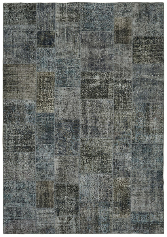 8' 2'' x 11' 6'' Hand-Knotted Turkish Patchwork Rug